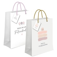 Sac cadeau pour anniversaire 14 x 11,5 x 6,7 cm assorti - 1 unité