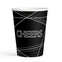 Verres Cheers noirs de 250 ml - 8 unités