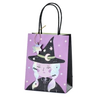 Sac cadeau de sorcière Halloween de 18 x 14 x 8 cm - 1 unité