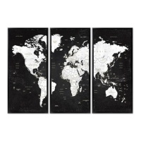 Toile carte du monde de 80 x 38 cm - DCasa - 3 unités