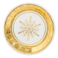 Assiettes Golden Snow de 23 cm - 6 unités