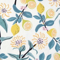 Toile canvas slim en coton Lemons & Flowers - Katia