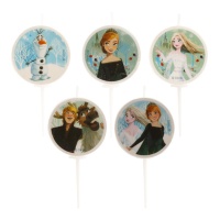 Bougies d'anniversaire de Frozen de 3 cm - 5 unités