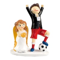 Figurine pour gâteau de mariage du marié footballeur de 19,5 cm