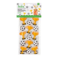 Sachets pour bonbons de football avec ballons et coupes - 20 unités