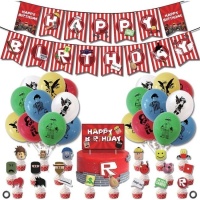 Kit de ballons, guirlande et toppers de Lego - Monkey Business - 23 unités