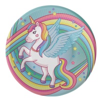 Assiettes Unicorn Magic de 23 cm - 8 pièces