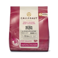 Ruby chocolate copeaux de chocolat pâte à sucre 400 gr - Callebaut