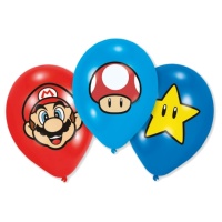 Ballons en latex de Super Mario de 27,5 cm - Amscan - 6 unités