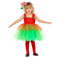 Déguisement de lutin de Noël avec tutu pour fille