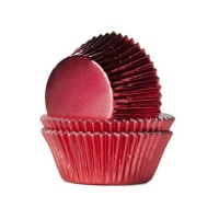 Capsules métalliques rouges pour petits gâteaux de Noël - Maison de Marie - 24 pcs.