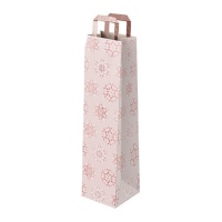 Sac à vin de Noël rose 35 x 10 x 8 cm - 1 unité