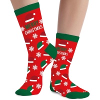 Chaussettes avec Chapeau de Père Noël pour Enfants - 1 Paire