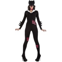 Costume de femme chat noir et fuchsia pour femme