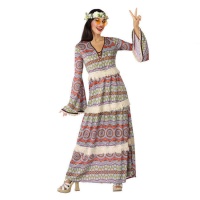 Costume long hippie à franges pour femme