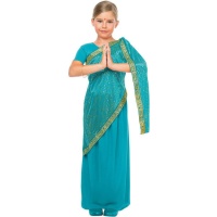 Costume de Hindou Bollywood bleu pour fille