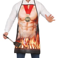 Tablier pour homme faisant un barbecue