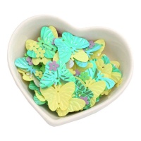 Paillettes en forme de papillons et fleurs - 15 gr