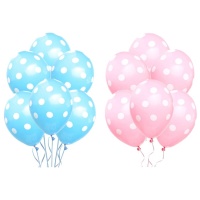 Ballons en latex avec points blancs de 30 cm - 8 unités