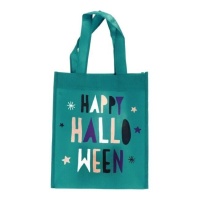 Sac Happy Halloween turquoise 21 x 23 cm