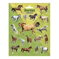 Autocollants d'animaux de chevaux de Horse Party de 15,6 x 20 cm - 1 feuille