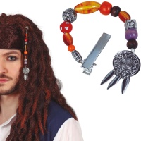 Perle pour les cheveux avec pince de pirate