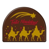 Plaque de chocolat noir Joyeux Noël avec les Rois Mages - Dekora - 42 unités