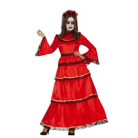 Déguisement de Catrina rouge pour femme