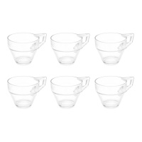 Tasse de 199 ml de café avec anse transparente - 6 unités