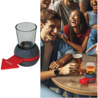 Jeu de flèche rotative avec petit verre à boire de 10 cm