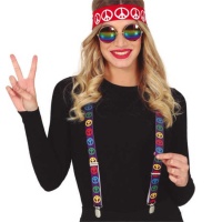 Ensemble hippie avec bretelles, lunettes et bandeau