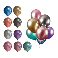 Ballons en latex de 30 cm chromés biodégradables - Ballons Nordic - 10 unités