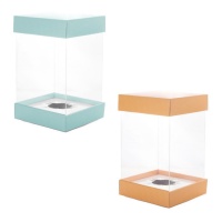 Boîte pour oeuf de Pâques transparente de 16 cm - Pastkolor - 1 unité