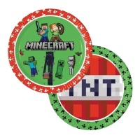 Assiettes Minecraft de 23 cm - 8 unités