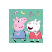 Serviettes Peppa Pig et George de 16,5 x 16,5 cm - 20 unités