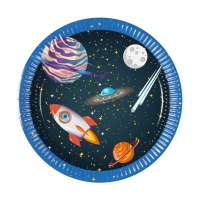 Assiettes de l'espace extérieur galaxie de 19,5 cm - 8 unités