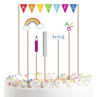 Topper pour gâteau d'école de 20 cm - 6 unités - Amscan