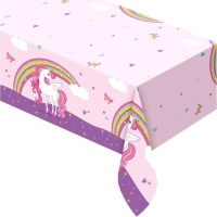 Nappe Licorne rose de 1,20 x 1,80 m