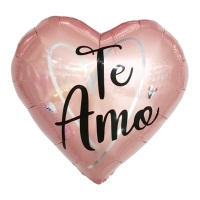 Ballon coeur rose poudré Je T'aime de 43 cm