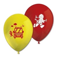 Ballons en latex de pompiers en action de 28 cm - 8 unités