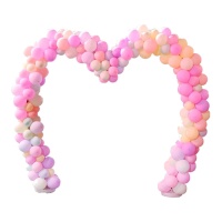 Arc pour ballons en forme de coeur de 2,6 x 2,2 m - 23 pièces - Liragram