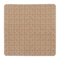 Tapis de douche antidérapant 50,3 x 50,3 cm à carreaux beige