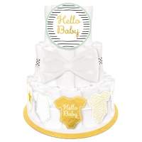 Kit décoratif Hello Baby pour gâteau de couches - 5 pièces