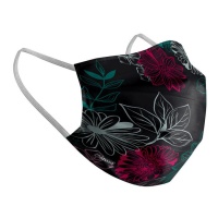 Masque hygiénique réutilisable à motif floral pour adulte