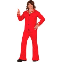 Costume années 70 rouge pour homme