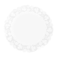 Napperon rond de 37 cm en papier blanc - 100 unités