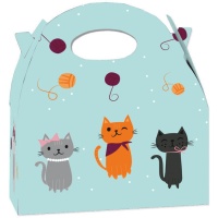 Boîte en carton avec motif de chats - 12 unités