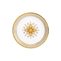 Assiettes de Noël avec bordure dorée de 18 cm - 8 unités