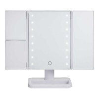 Miroir grossissant pliant 29 x 17 cm avec LED