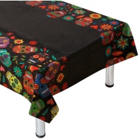 Nappe à motif de crâne mexicain de 1,83 x 1,32 cm